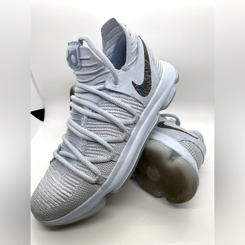NIKE ZOOM KEVIN DURANT KD 10 X COOL GREY Platinum Size 8